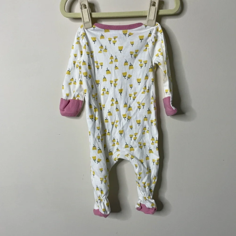 Cloud Island Yellow Flower Footed Pajamas 0-3 Months